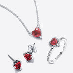 Aros corazones rojos