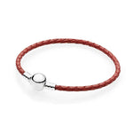 Pulsera roja plata