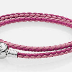 Pulsera doble rosa lila