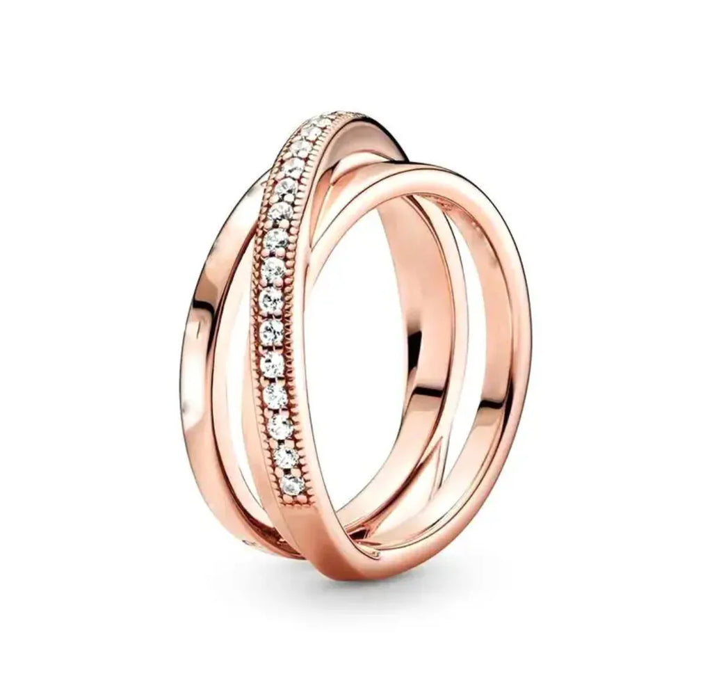 Anillo entrelazado rose