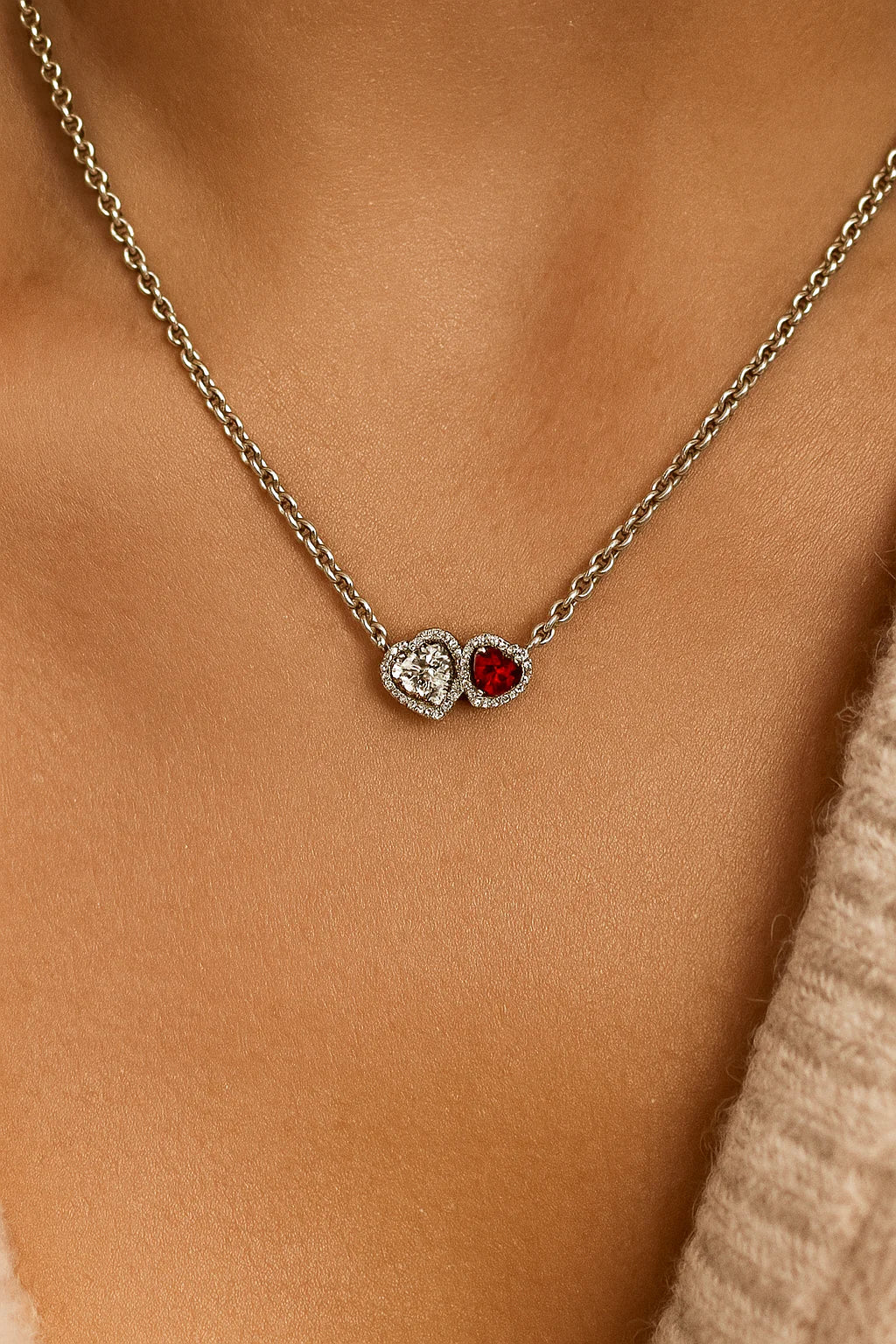 Collar doble corazón