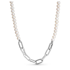 Collar eslabones perlas