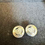 Aros círculo corazón plata con logo