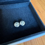 Aros círculo corazón plata con logo