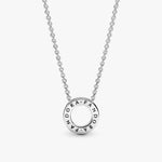 Collar círculo pavé plata