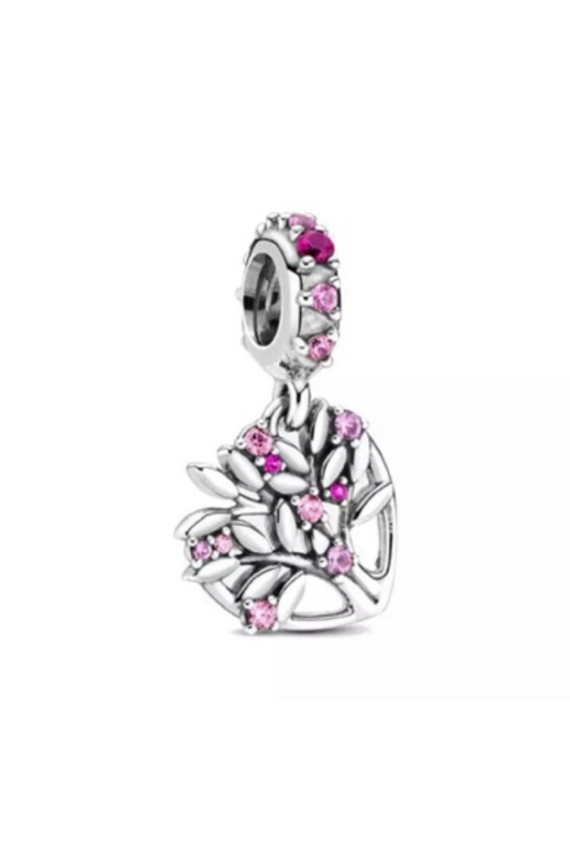 Corazón árbol de la vida rosa