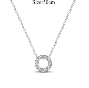 Collar círculo pavé plata